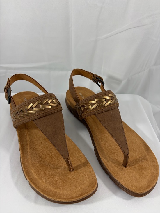 Easy Spirit Shoes - NWT Easy Spirit Women's Size 9 Brown T-strap Sandals with Gold Accent